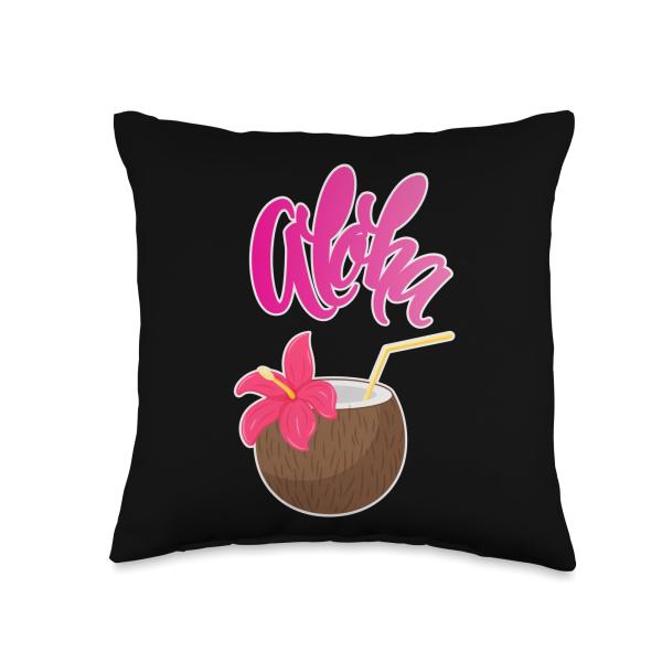 Top Hipster Ananas Hula Tiki Pineapple Ananas Love Hawaii Aloha Hibiscus Hawaiian Party Throw Pillow, 16x16