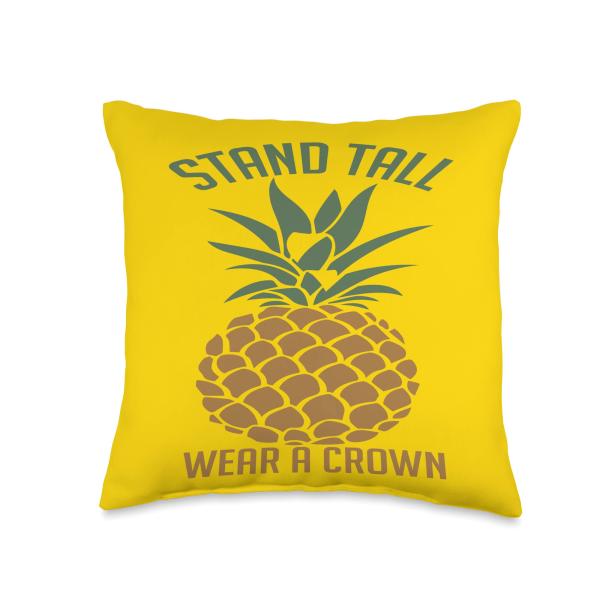 Top Hipster Ananas Hula Tiki Pineapple Ananas Love Hipster Motivation Love Pineapple Hawaiian Apparel Throw Pillow, 16x16