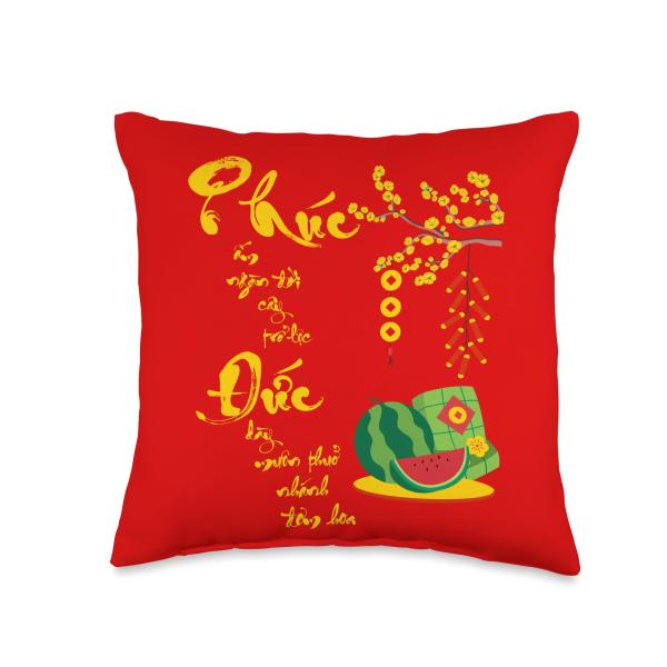Vietnamese Lunar New Year Decorations 2025 | Tet 2025 Throw Pillow
