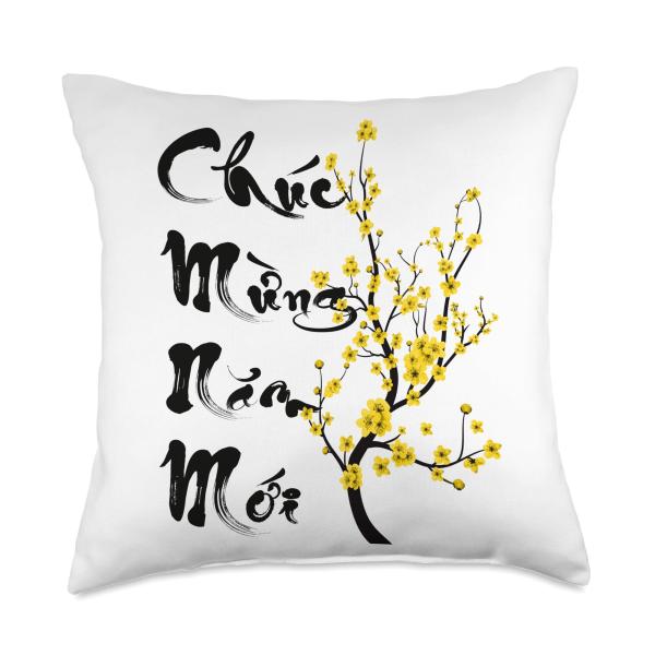 Vietnamese Lunar New Year Decorations 2025 | Tet 2025 Throw Pillow