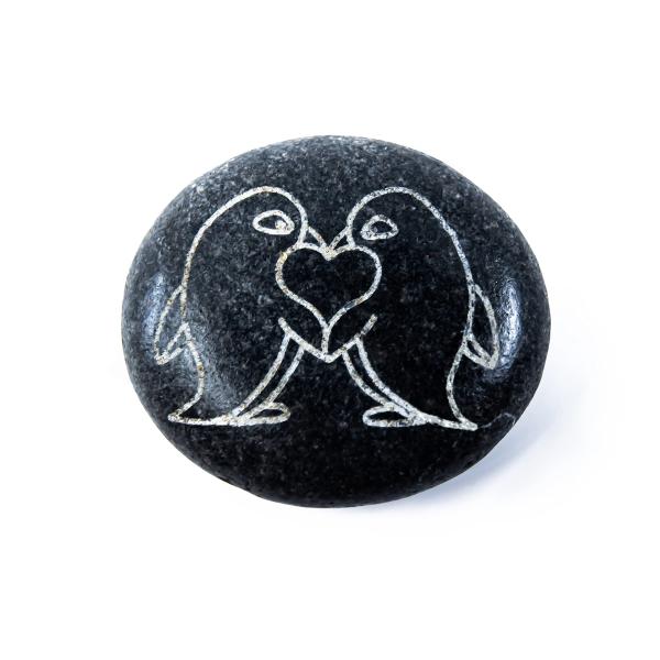 Engraved Love Penguin Pebble, Penguin stone, Penguin keepsake, Rock, Personalized Unique Love Gift, Valentine's gift, love promise, engagement gift, w