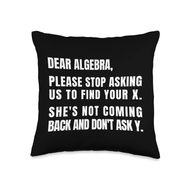 Dear Algebra Please Stop Asking Me To Find Your X Throw Pillow