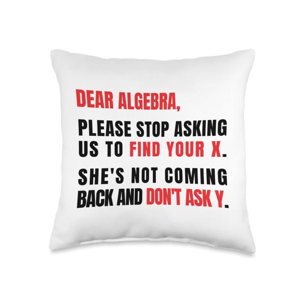 Dear Algebra Please Stop Asking Me To Find Your X Throw Pillow