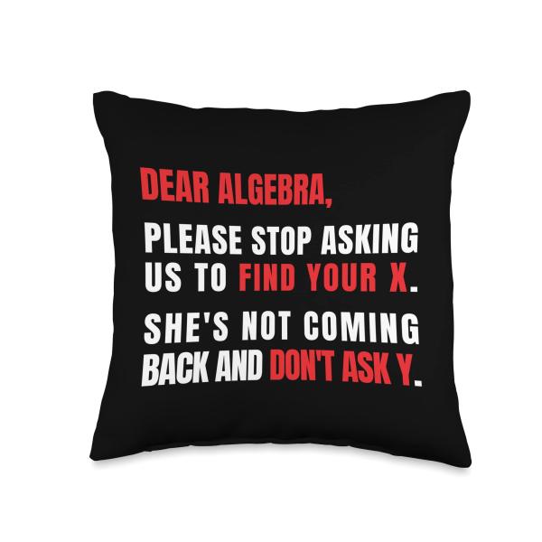 Dear Algebra Please Stop Asking Me To Find Your X Throw Pillow