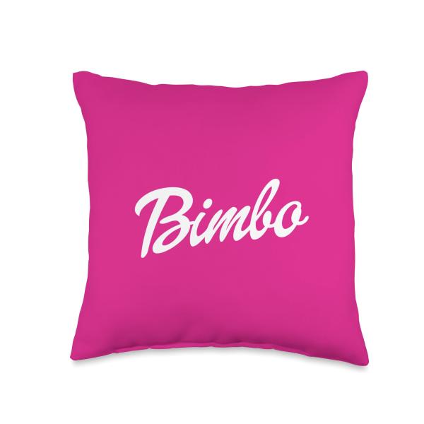 Coquette Aesthetic Bimbo Pink Throw Pillow