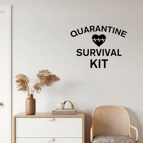 Inspirational Quotes Wall Sticker, Quarantine Survival Kit Vinyl Decal for Home Living Room Playroom Office Coffee Shop Restaurant Wall Art Decor 18 I