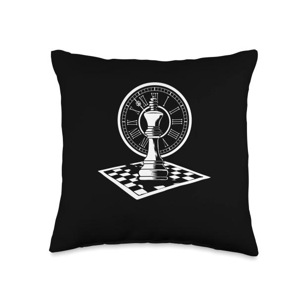 Chess Clock Chessman - Chessboard Master Chess Throw Pillow
