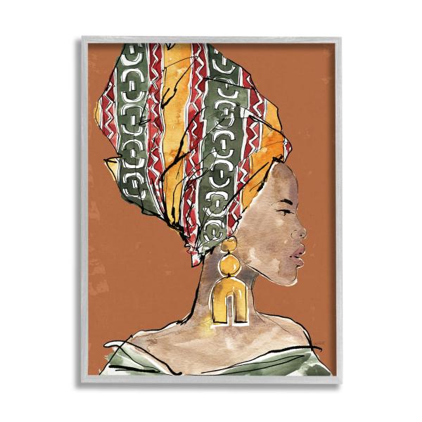 Stupell Industries African Flair Earthy Portrait Framed Wall Art, Design by Anne Tavoletti