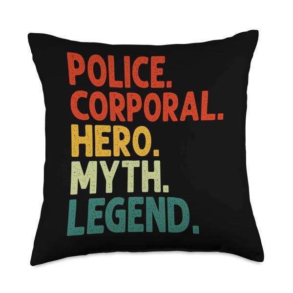 Police Corporal Hero Myth Legend Vintage Funny Cops Throw Pillow