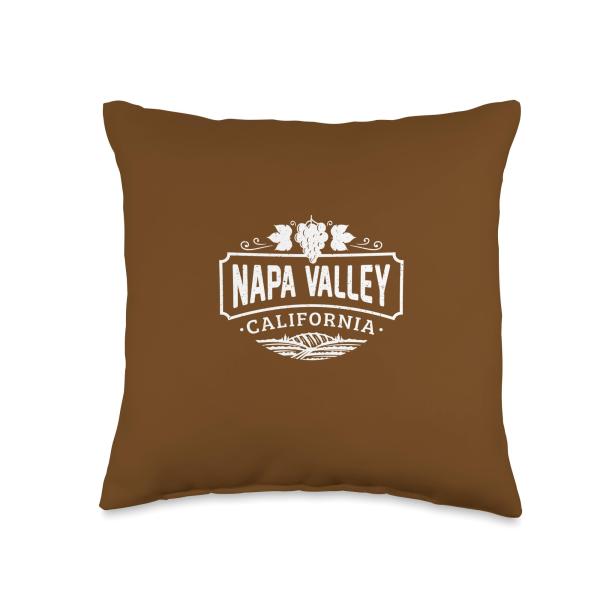 Vintage Distressed Napa Valley California Winery Throw Pillow