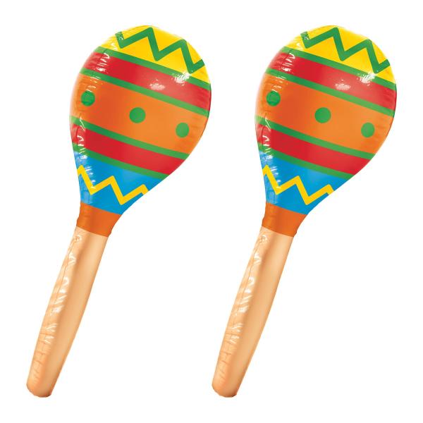 Beistle Maracas infl〓veis de 2 pe〓as para festas de fim de ano, decora〓〓es com tema mexicano, 76 cm, multicoloridas