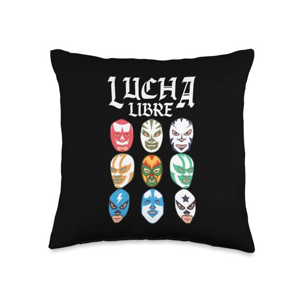 Luchador Masks Lucha Libre Throw Pillow