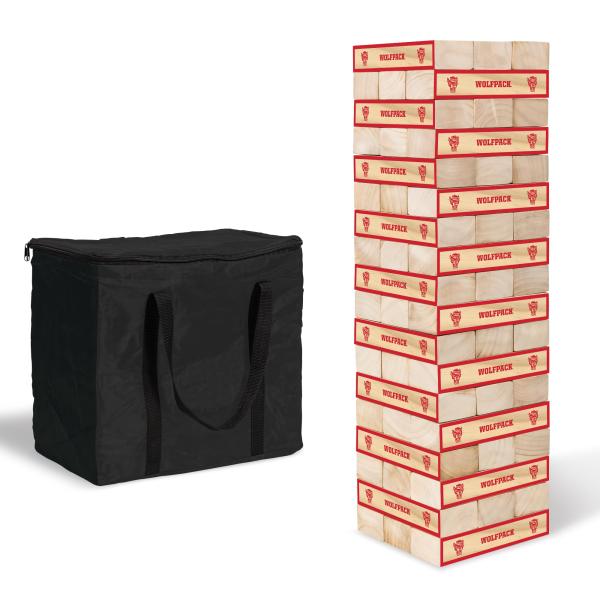 Wild Sports NCAA North Carolina State Wolfpack Giant Stacking Wooden Blocks - Tumbling Tower Classic Family Game Stacks Over 5 ft. High - Great Gift f