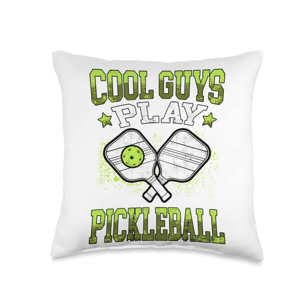 Cool Guys Play Pickleball Pickelball Pickleballplayer Throw Pillow