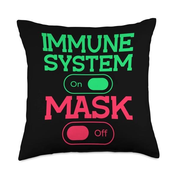 Immune System On Mask Off Protection Body Organs Throw Pillow