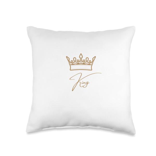 King Crown For Him or Her Throw Pillow