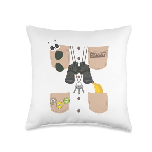 Zookeeper Costume Halloween Exotic Zoo Animal Safari Jungle Throw Pillow