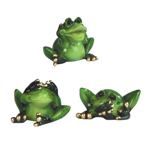 ICE ARMOR Hear-No, See-No, Speak-No Evil Frogセット 2インチ W 像 動物 装飾 フィギュアセット