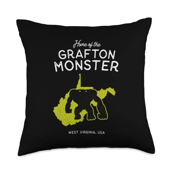 Home of the Grafton Monster - West Virginia, USA Throw Pillow