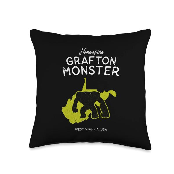 Home of the Grafton Monster - West Virginia, USA Throw Pillow