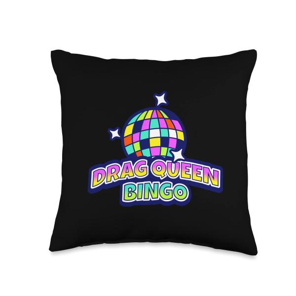 Drag Queen Bingo Disco Ball Fun Girls Night Out Group Throw Pillow