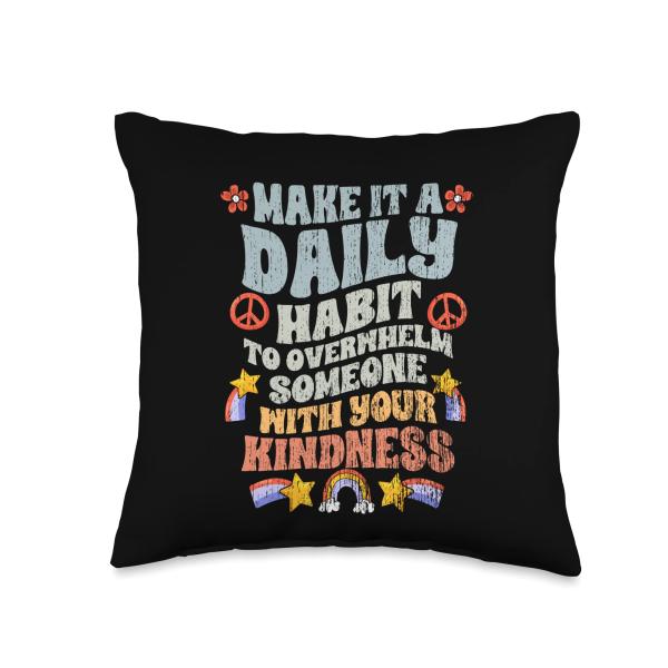 Vintage Kind Heart Empathy Overwhelming Others With Kindness Throw Pillow