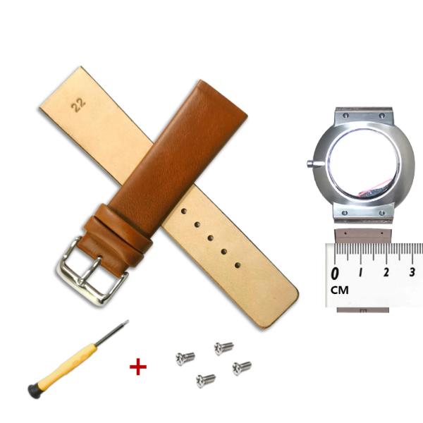 NZZXTO Replacement Leather Watch Band for Skagen Bering Unisex Watches with Screw （12mm Light brown