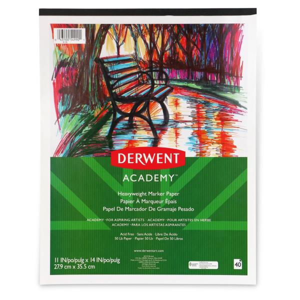 Derwent Academy マーカーパッド 11×14インチ 40枚 ホワイト（品番：54988/54990）