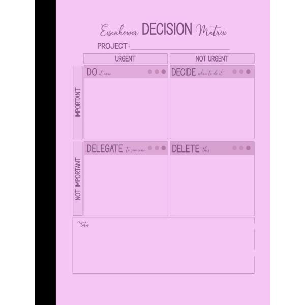 THE EISENHOWER DECISION MATRIX: Eliminate Time-Wasting Tasks with the Eisenhower Matrix Planner :Time and Task Management Planner (Urgent,Important No
