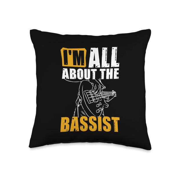 I'm All About The Bassist Guitar Player Lover Bass Guitar Throw Pillow