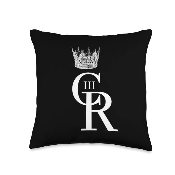 CR King Charles III UK King Charles Coronation British King Throw Pillow