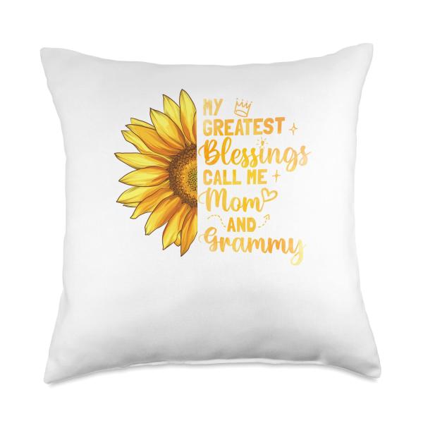 My Greatest Blessing Call Me Mom Grammy Mother's Day Throw Pillow