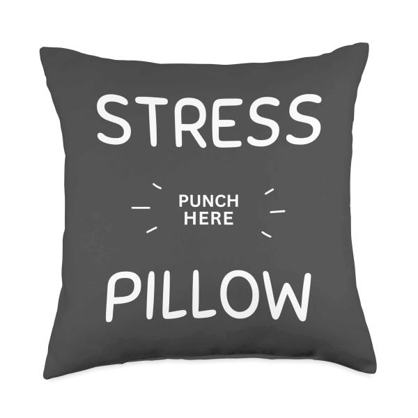 Punch Here Stress Relief Throw Pillow