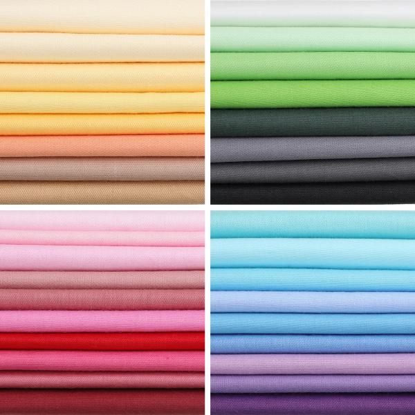 Buryeah 35 Pcs Solid Color Cotton Fabric 20 x 20 Inch (50cm x 50cm) Squares Quilting Patchwork Precut Fabric Bundles Multicolor Sewing Supplies for Be