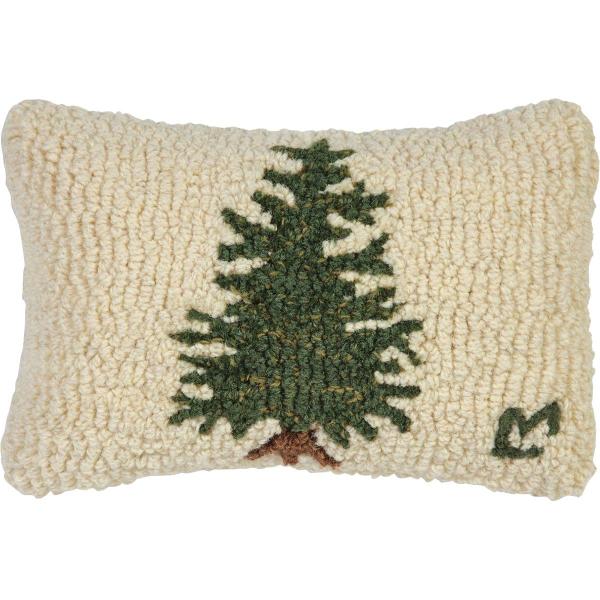 BLACK FOREST DECOR Christmas Tree 8 x 12 Hooked Wool Pillow, Decorative Accent Pillow, 8' x 12'