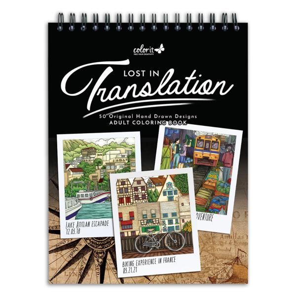 ColorIt Lost in Translation 大人用塗り絵ブック スパイラル綴じ 片面印刷 50枚