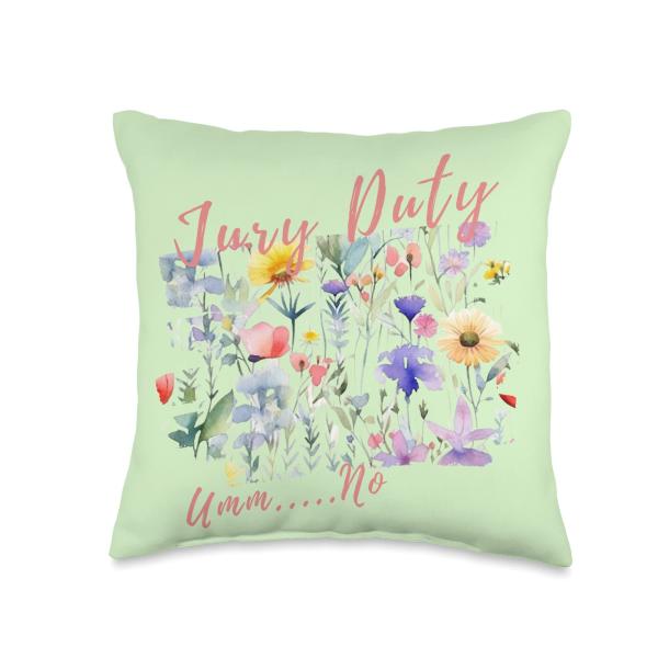 That's My Tribe - Y2K You're Too Krazy Designs Jury Duty UMM No Funny Graphic Throw Pillow, 16x16