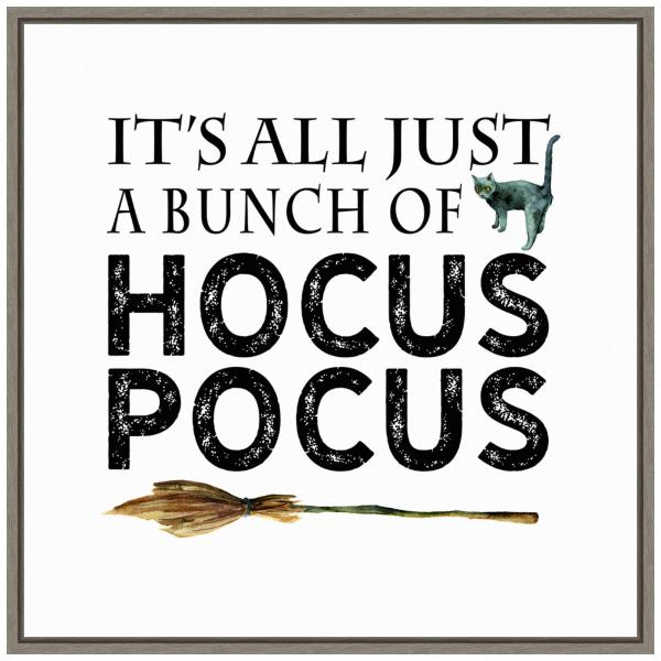 Amanti Art Framed Canvas Wall Art 30x30 Just a Bunch of Hocus Pocus Broom Portfolio, Framed Wall Art Canvas, Holidays Artwork, Country Rustic Decor, L