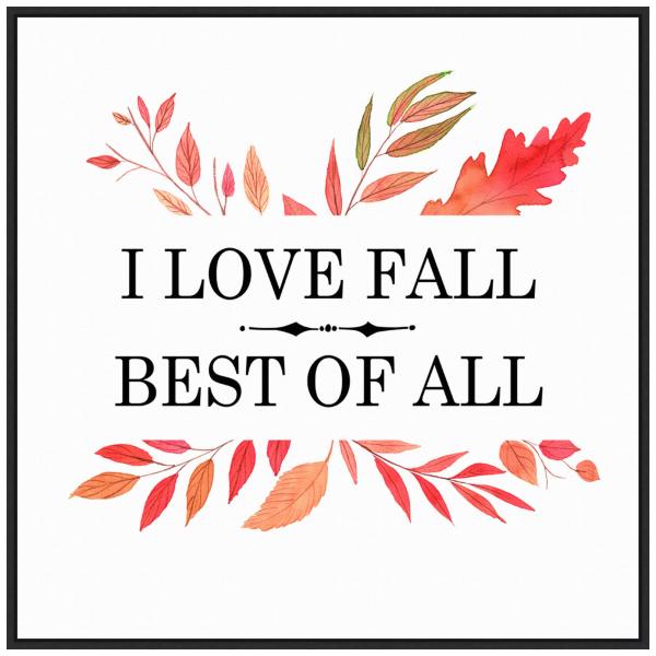Amanti Art Framed Canvas Wall Art 30x30 Love Fall Best Of All Leaves Portfolio, Framed Wall Art Canvas, Seasons Artwork, Modern Decor, Large Poster Pa