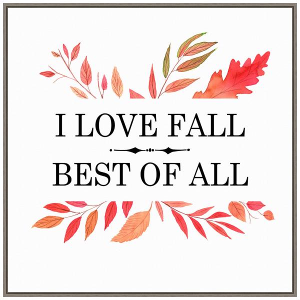 Amanti Art Framed Canvas Wall Art 30x30 Love Fall Best Of All Leaves Portfolio, Framed Wall Art Canvas, Seasons Artwork, Country Rustic Decor, Large P