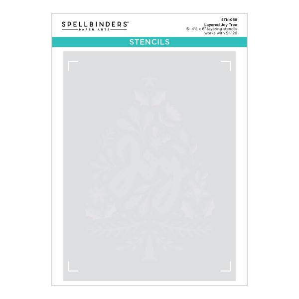 Spellbinders Stencils From The Layered Christmas Stencils-Joy Tree STN069