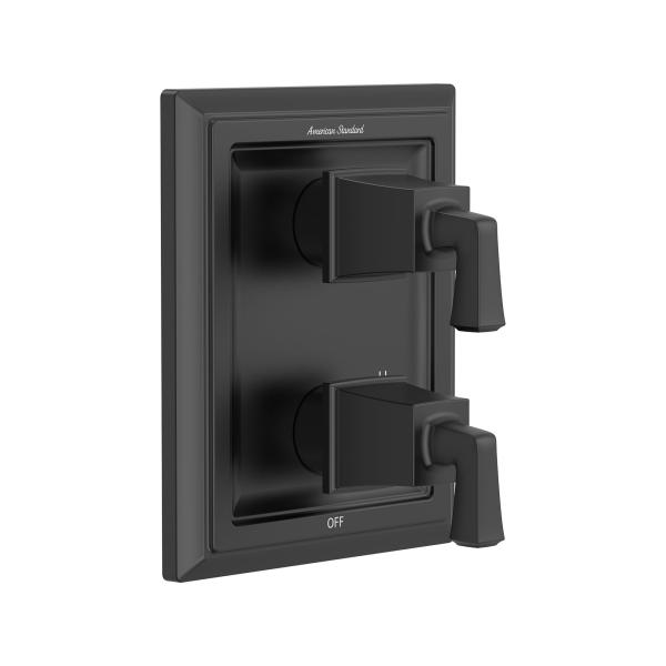 American Standard TU455740.243 Town Square S 2-Handle Integrated Diverter Pressure Balance Valve Trim Kit, Matte Black