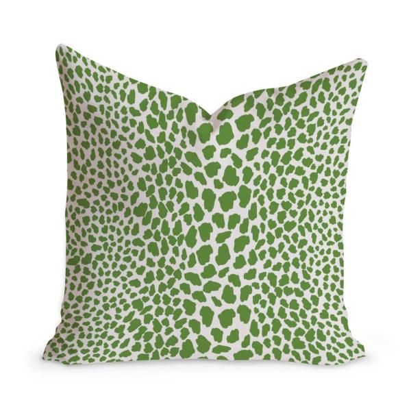 MangGou Green Cheetah Throw Pillow Cushion Leopard Print Cow Animal Spots Green Square Throw Pillow Home Decorative Farmhouse Toss Pillows for Office