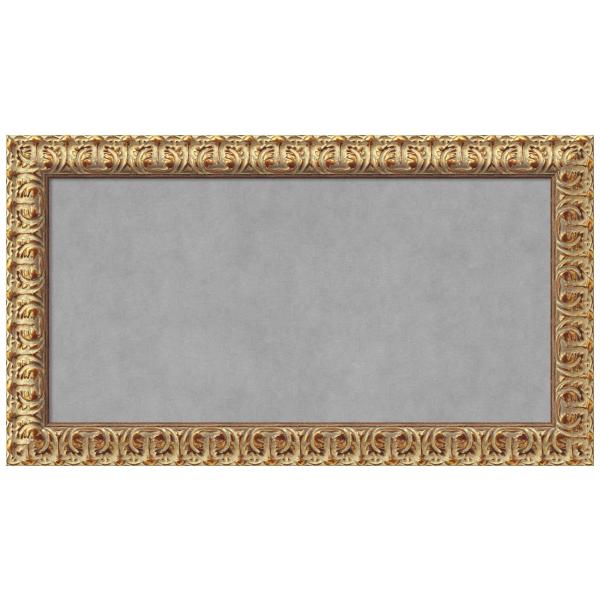 Amanti Art Gold Framed Magnetic Board 15x27 Small Vision Board for use with Magnets, 100% Metal Sheet to Display Items as Office Decor or for Home Org