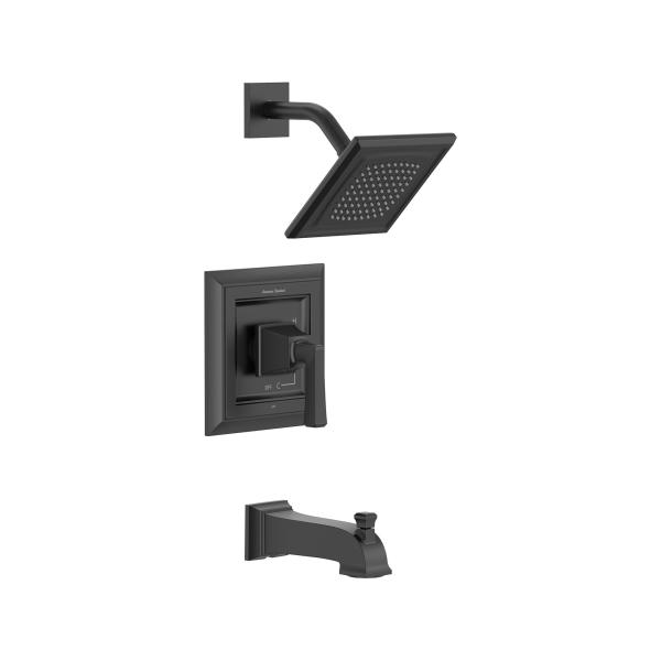 American Standard TU455508.243 Town Square S Tub and Shower Trim Kit with Pressure Balance Cartridge, 1.75 GPM, Matte Black