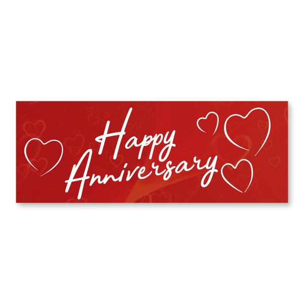 Happy Anniversary 24" x 9" Decal | Advertise Your Business | All Weather Can Apply to Any Surface | Wedding Gift Husband Wife | Made in The USA