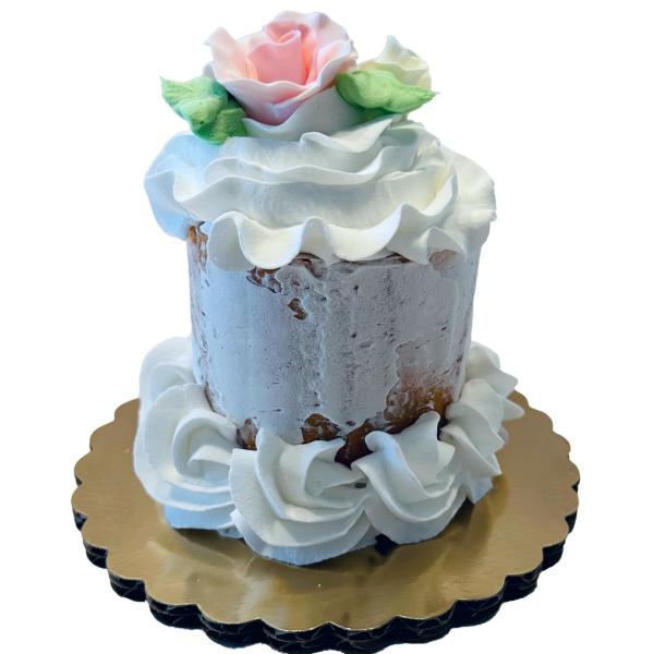 Fake Cake Naked Wedding Mini Cake w/Roses- Handmade by Dezicakes- Fake Cake -Artificial Cake