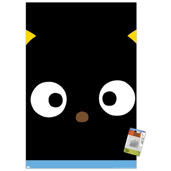 Trends International Hello Kitty and Friends - Chococat Close-Up Wall Poster, 22.37" x 34.00", Premium Poster ＆ Push Pin Bundle