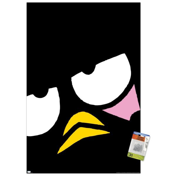 Trends International Hello Kitty and Friends - Badtz-Maru Close-Up Wall Poster, 22.37" x 34.00", Premium Poster ＆ Push Pin Bundle