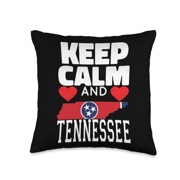 Tennessee State Flag Volunteers Tennessee Souvenir Decor TN Tennessee State Flag Throw Pillow, 16x16